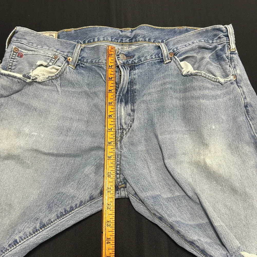 Polo Ralph Lauren Authentic Dungarees Distressed Light Wash Jeans Mens 38x32